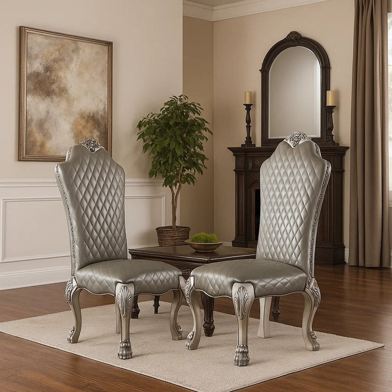 Chaise d’appoint rembourrée en blanc Niesha