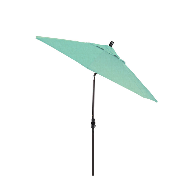 Parasol de marché Sunbrella® 9 pi Roverta, Tissage uni Sunbrella® palette brume, Noir
