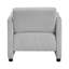 Élégant fauteuil gris Boucle, hauteur de 30,5 po, fabrication en contreplaqué, chaise de luxe sophistiquée en gris, rembourrage en mousse pour les jambes de 25 po-1972115454