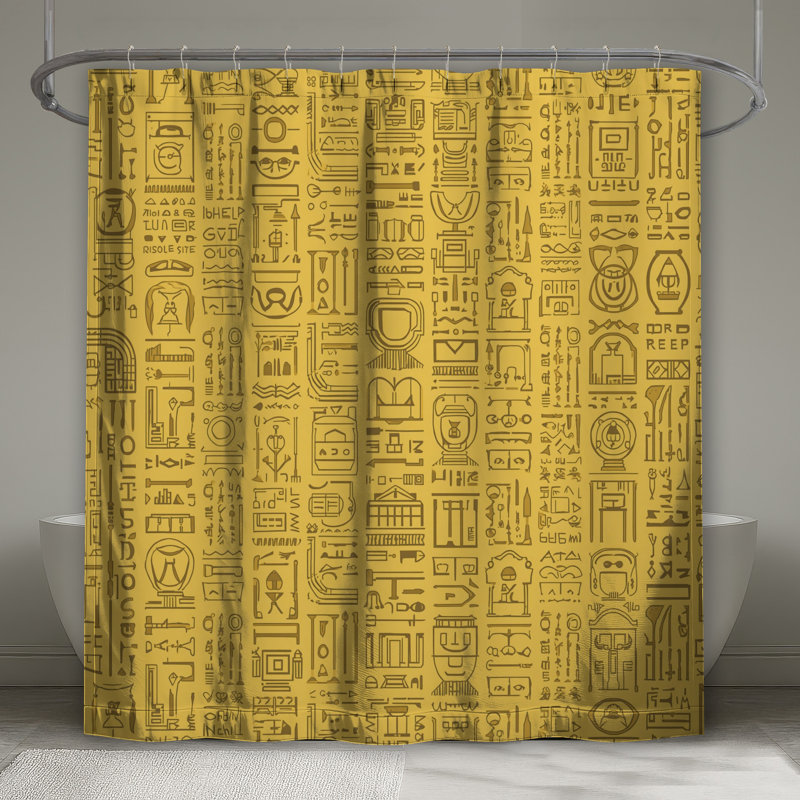 Rideaux de douche Hiéroglyphic Symbols Extra Long, L 70 po x H 72 po
