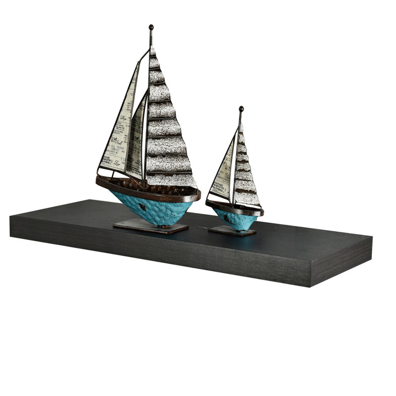 Hansini Floating Shelf, Black, 1.25" H x 24" W x 8" D