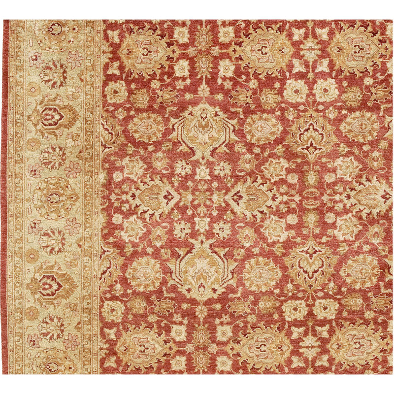 Wool Oriental Area Rug in Rust/Gold, Rectangle 8' x 10'