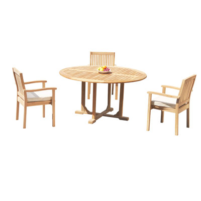 Vellore Outdoor 4 - Piece Teak Dining Set