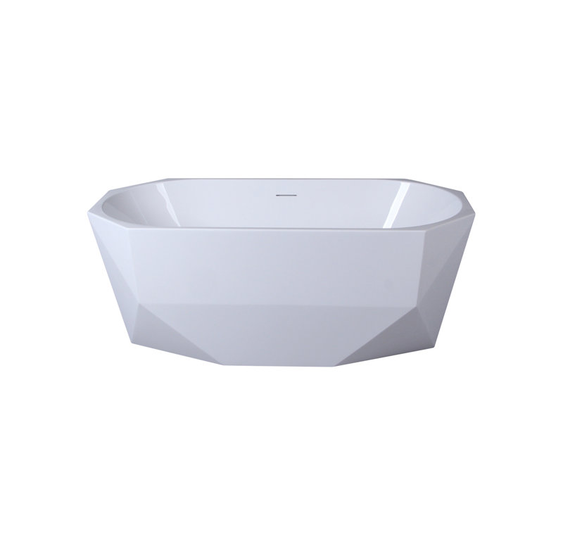 Ethen 59'' x 29.5'' Soaking Acrylic Bathtub, Matte White