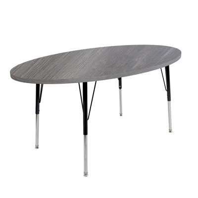 Table d'activité thermofusionnée ovale 30 "x 60" avec pieds réglables standard