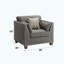 Modern Light Charcoal Linen Chair W/3 Pillows