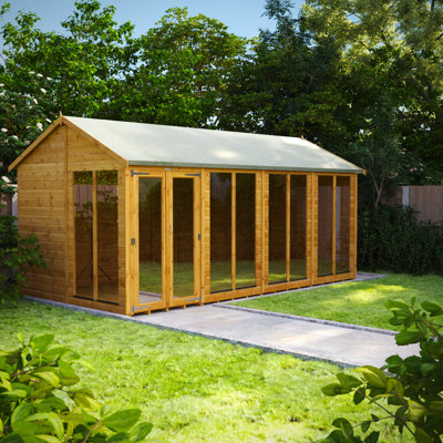 Powersheds 16 x 8ft Timber Tongue & Groove Apex Summerhouse