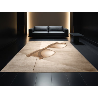 Tapis beige moelleux moelleux et moderne - reliure beige