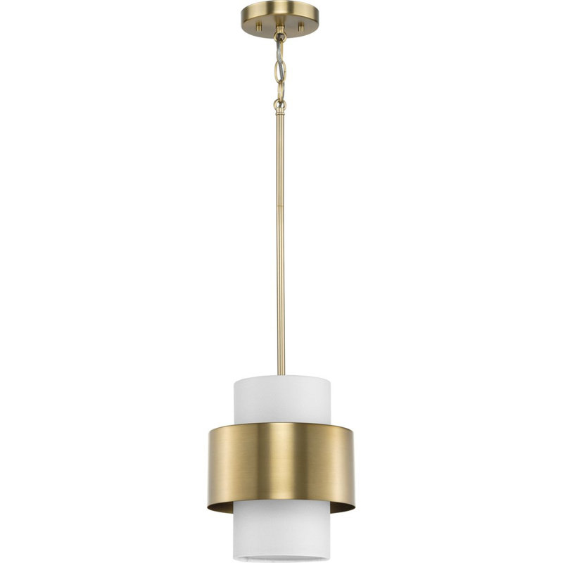 1 - Light Cylinder Pendant, Brushed Bronze