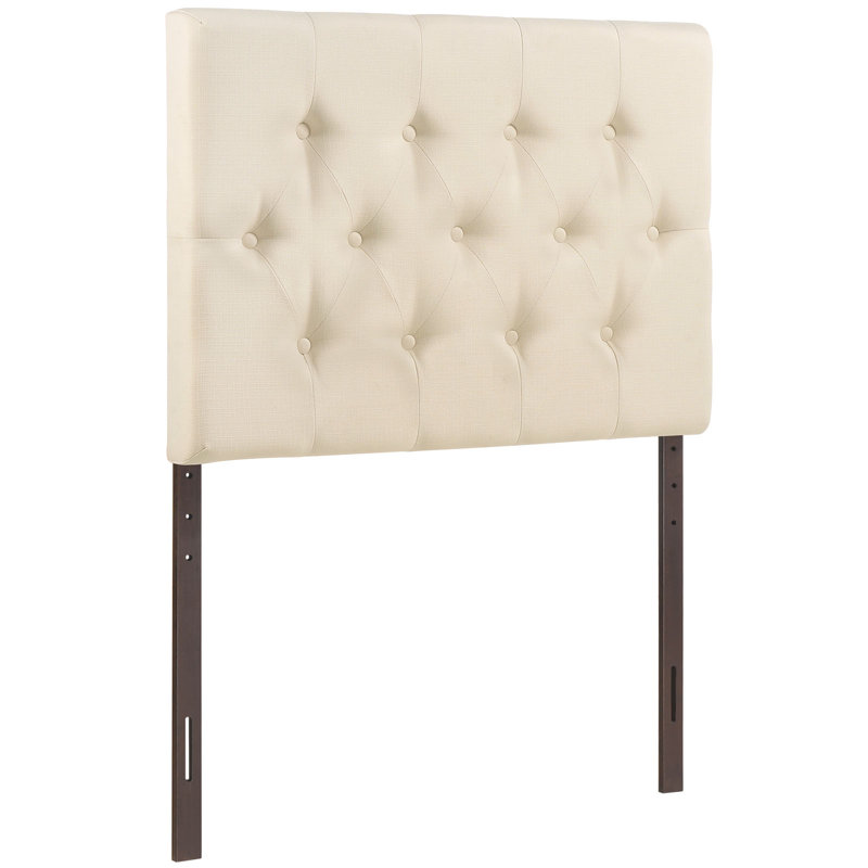 Tête de lit tapissier capitonné Clique, Gris, Simple