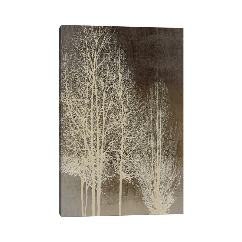 Trees On Brown Panel I by Kate Bennett - Wrapped Canvas Painting, 20.32 cm H x 30.48 cm W