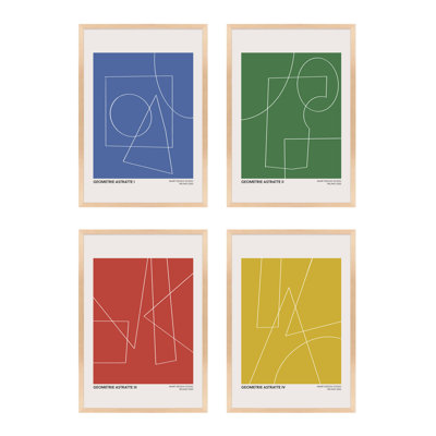 Caila "Geometric Abstraction" 4-Piece Print Set