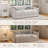 Channel Tufted Linen Queen Daybed with 2 Storage Drawers Modern Upholstered Sofa Bed For Small Apartments Home Guest Room-1273970733