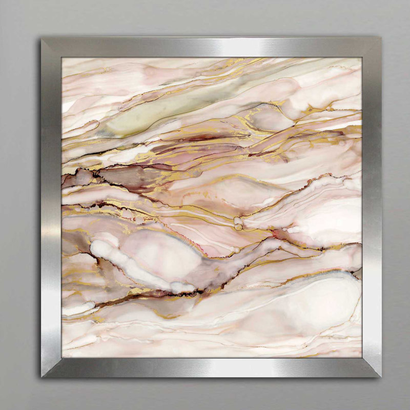 « gracieuse marble i », reproduction de peinture à l’acrylique encadrée, H 33,5 po x l 33,5 po x P 0,75 po
