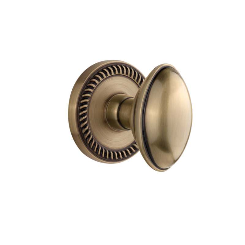 Bouton de porte Grandeur Newport Rosette, 2 3/8 po, Laiton rétro