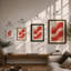 Crimson Waves Abstract - Print-1386009139-1386009138