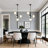 4 - Light Dimmable Modern Linear Sputnik Chandelier with Glass Shade-1241181630