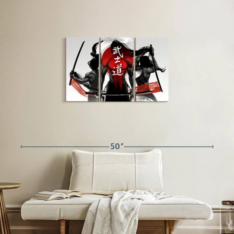 Leisha Three Samurais, 20" H x 33" W