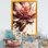 Abstrait rose et feuilles d'or I - reproduction sur toile