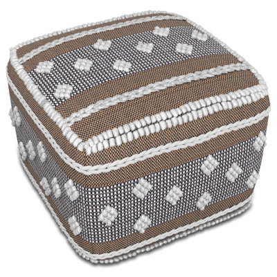 Mapleton 18"W Recycled Polyester Square Outdoor/Indoor Pouf