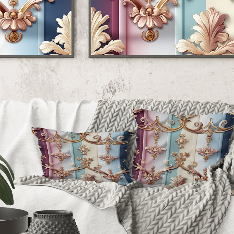 Coussin décoratif rayé bleu royal Royal Embrace, 16 po x 16 po