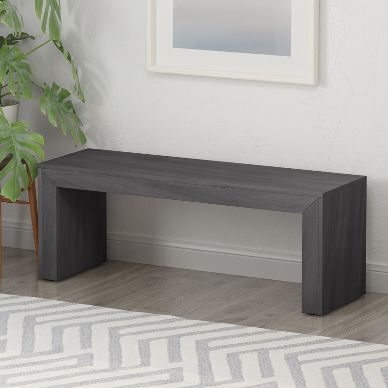 48,89 po. Long banc en bois noir, aspect et polyvalence, installation rapide, repas large, multi-usage, processus rapide