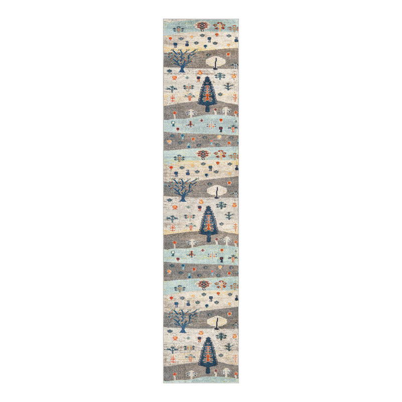 Washable Floral Indoor Rug, Runner 2'7" x 12'