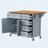 52" Kitchen Island with Drop Leaf, Embossed Texture Kitchen Island on Wheels with Spice Rack, Towel Rack, 2 Doors and 5 Drawers, Kitchen Storage Cart with Adjustable Shelf for Kitchen, Blue Grey-2103191493