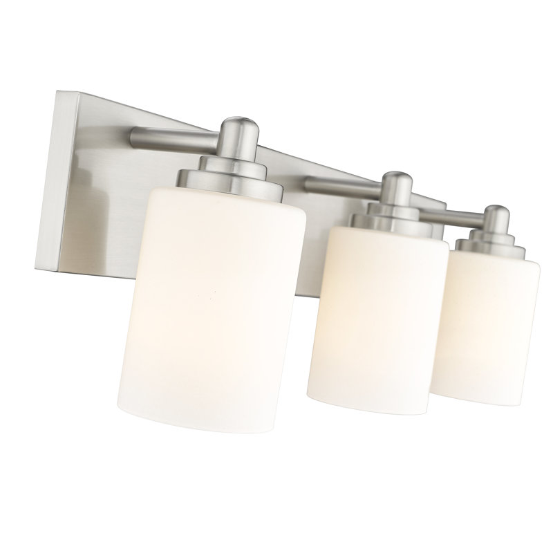 Éclairage pour meuble-lavabo à 3 lumières Partin, Nickel brossé