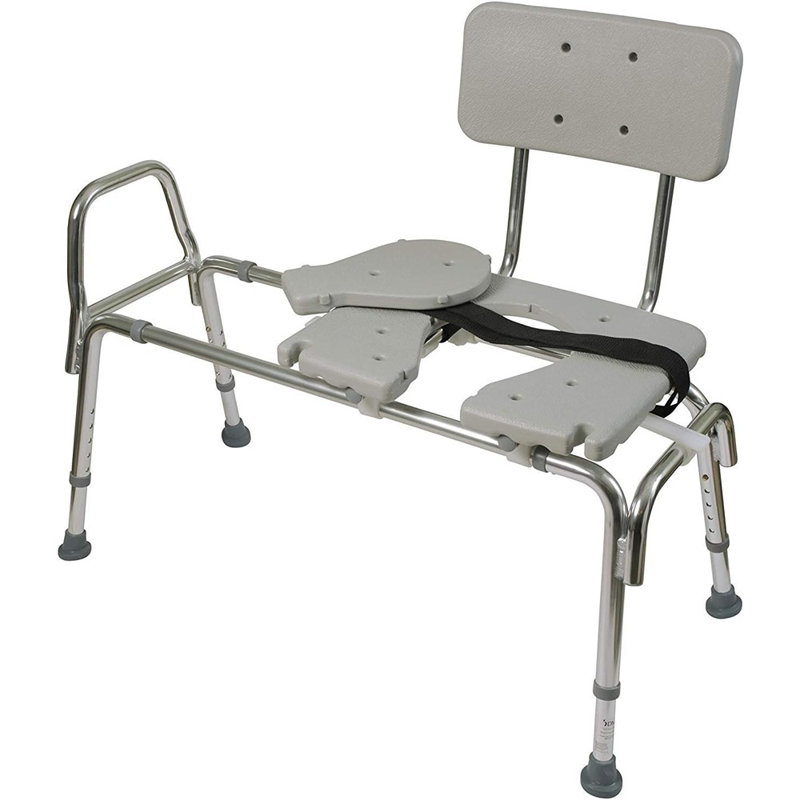 Banc de transfert de baignoire coulissant et chaise de douche avec siège réglable