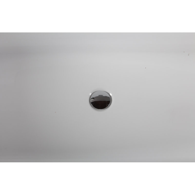 63'' x 30.71'' Freestanding Soaking Acrylic Bathtub, Black/White