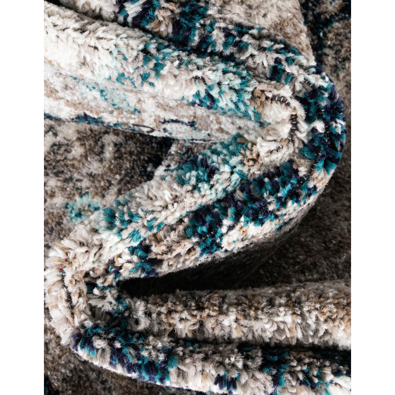Galyean Oriental Area Rug, Square 8', Gray