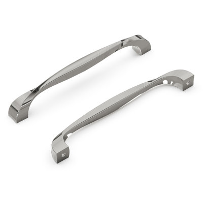 Poignée à poignée Twist Collection - Poignée d'armoire de 6 5/16 po nickel poli - Quincaillerie transitionnelle pour tiroirs et armoires