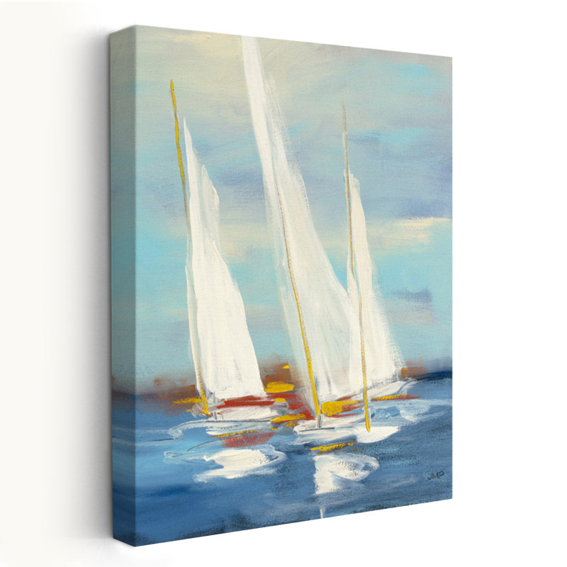 Bleu et bateaux, régate d'été III, art, H 24 po x l 16 po