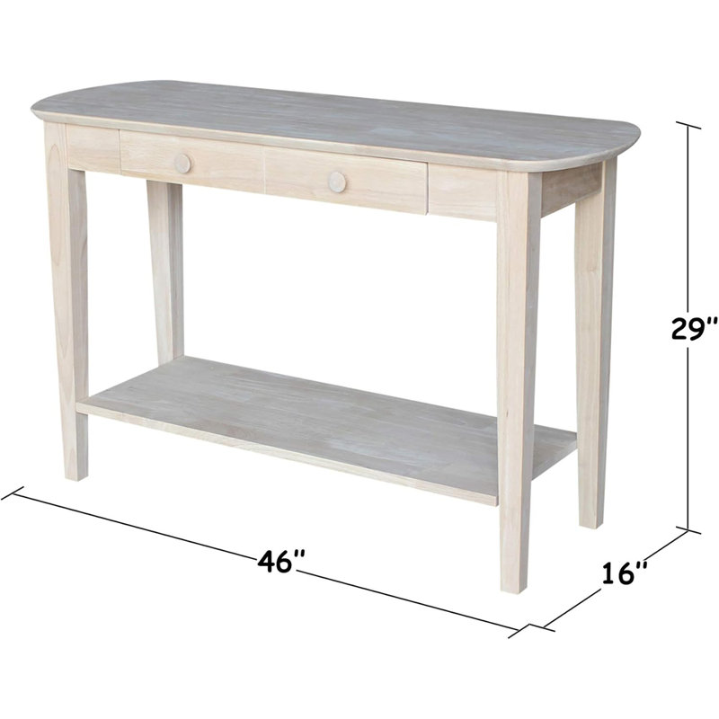 Phillips Unfinished Oval Sofa Table, Solid Para Wood, Rustic Country Style, Durable And Versatile For Home Decor