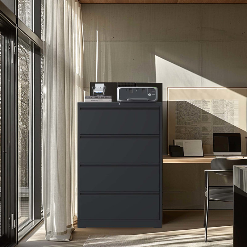 High-Security Metal 4 Filing Cabinet For Office, Accommodates Legal/A4/F4 Size, Prevents Unauthorized Access Modern Locking File Cabinet, Build, Holds Size Files, Enhances Workspace