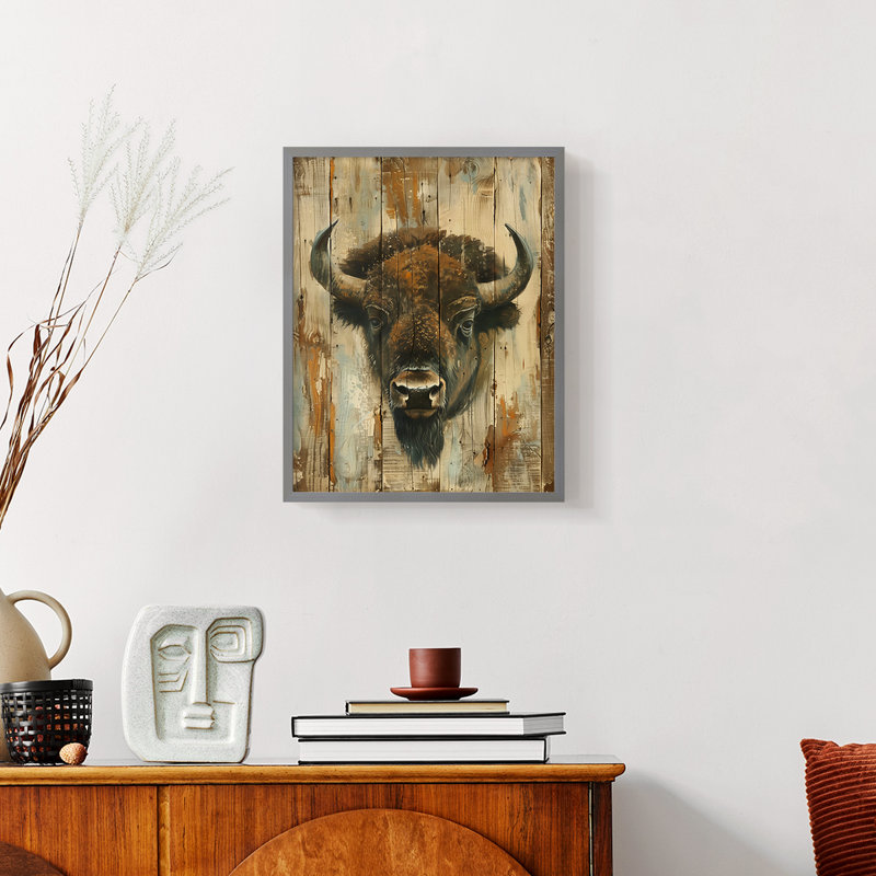 ANIMALS Series CDXCVII - Reproduction encadrée de qualité supérieure - Prêt à être accroché - Aucun clou requis, Gris