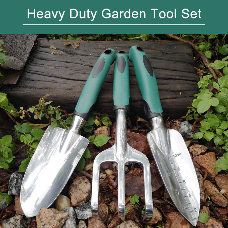 Aluminum  Garden Tools Set 3 Piece, Teal