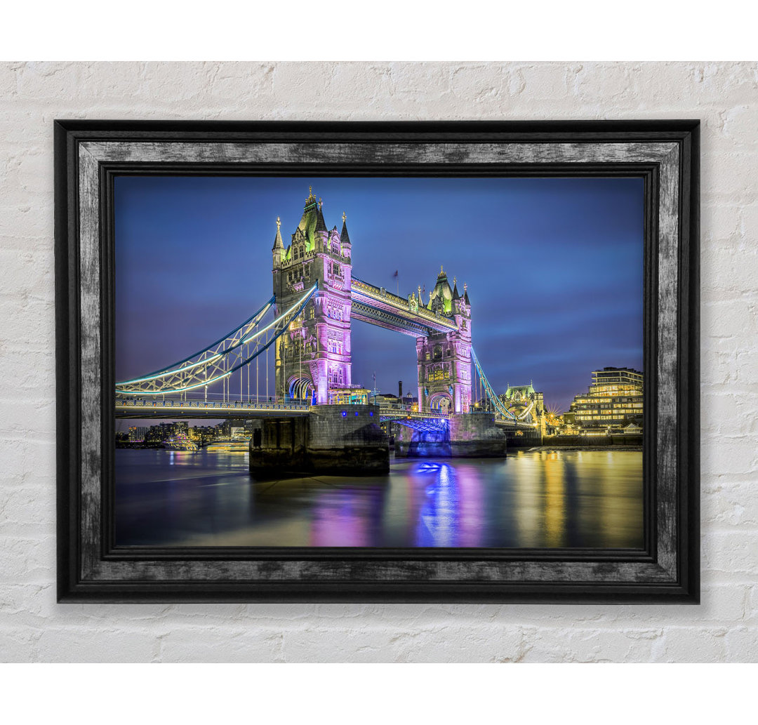 Tower Bridge Pink Glow - Einzelner Bilderrahmen Kunstdrucke