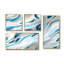 «Blue and White Snowy Serenity - Crème», reproduction d'art moderne sur toile 4 pièces-1522662829-1522662830