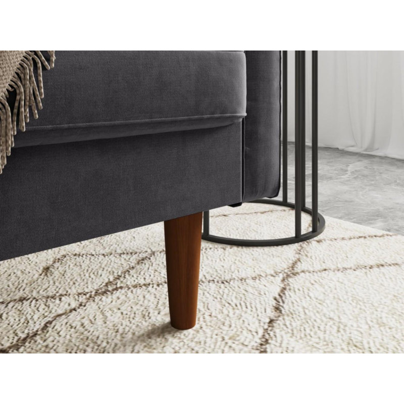 Canapé Masterson moderne, canapé en velours de 58 pouces pour le salon, coussins à ressorts, coussins modernes à assemblage facile avec coussin décoratif pour petits espaces
