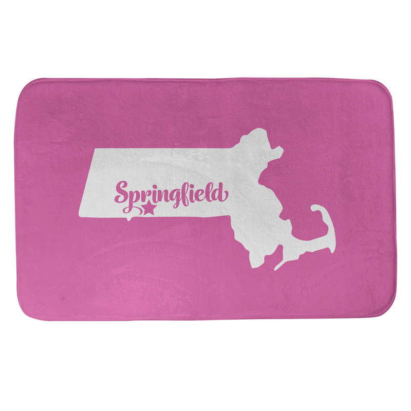 Tapis de salle de bain springfield massachusetts, l 17 po x L 21 po, Rose