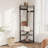 71 inch Gray Corner Hallway Coat Rack 6 Double Hooks Shoe Storage Shelves Freestanding Column Stand-1229075610