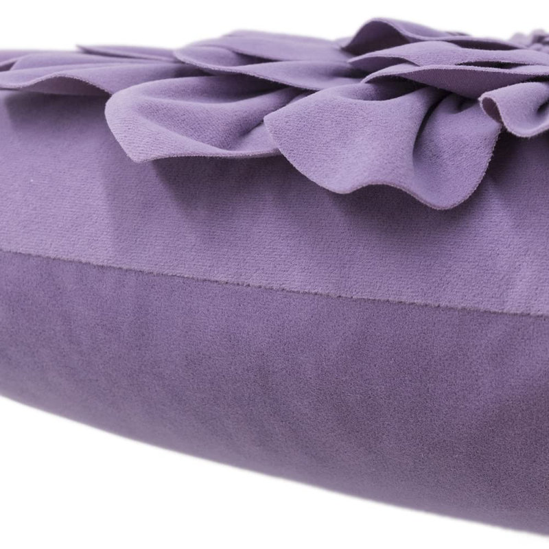 Appliqued Velvet Pillow Cover, Purple