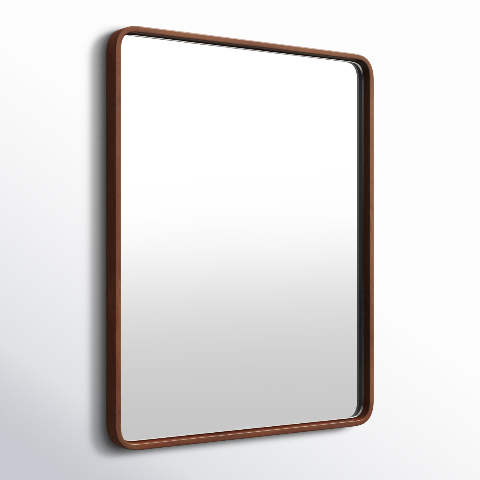 Sherman Wood Rectangle Mirror, 30" x 24", Walnut Brown