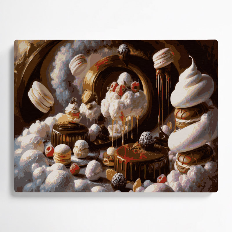 Desserts traditionnels, art mural noir en métal, H 8 po x l 10 po