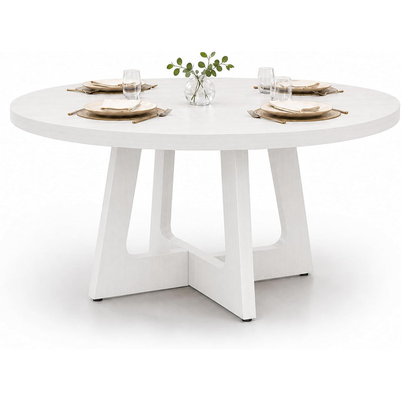 Table de salle à manger 47 ", ensemble de table de salle à manger pour 4 personnes, Mesas De Comedor, Blanc