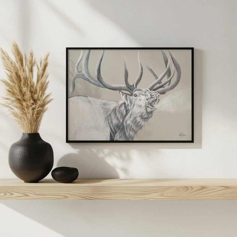 «Wail Bugle» par Diane Fifer, reproduction d'art, Argent, Impression encadrée, L 16 po x H 12 po