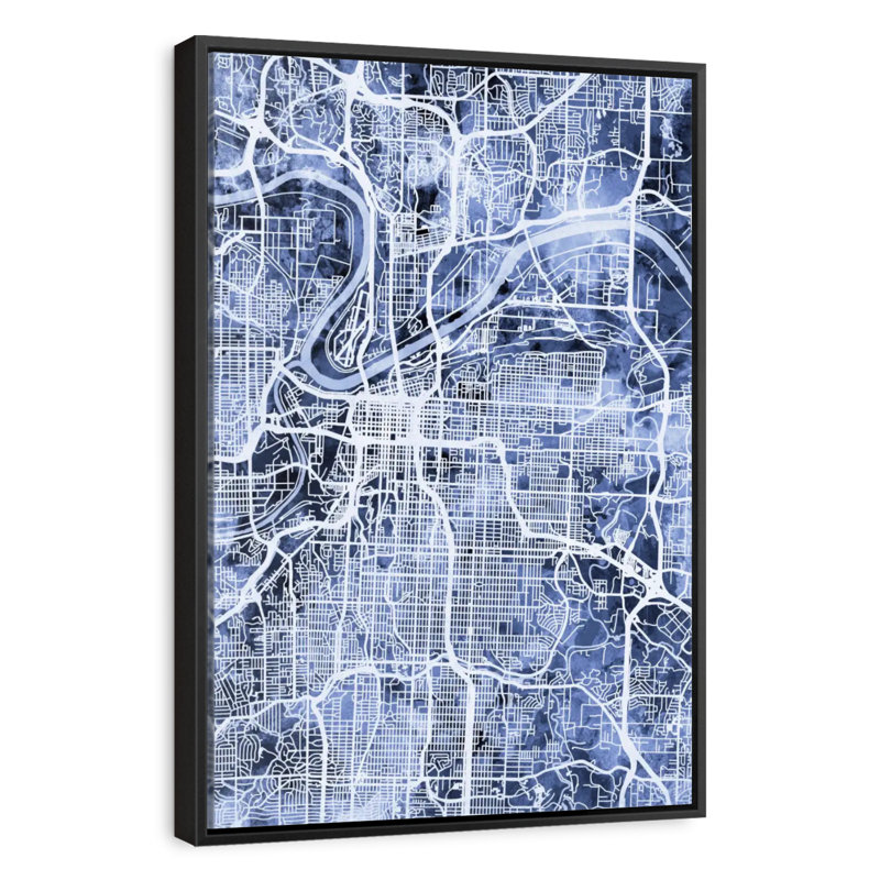 Kansas City Missouri City Vanzant III, 9 po x 13 po, Cadre flottant noir