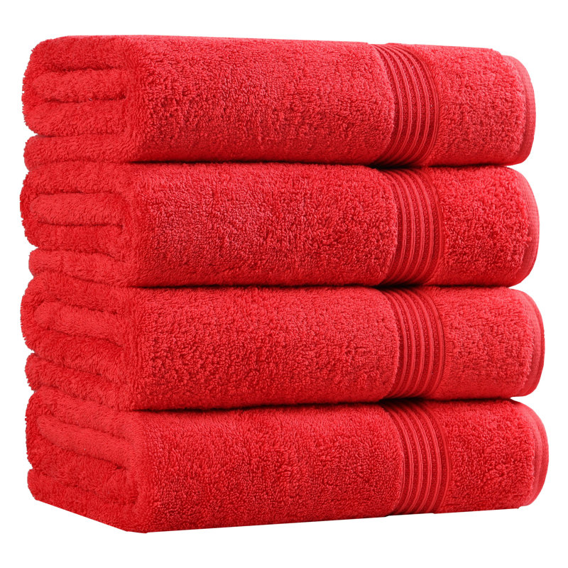 Oleg Heritage Egyptian Cotton Soft Absorbent Luxury Bath Towel, Rouge
